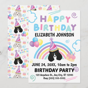 Invitación de Cumpleaños de Parti Poodle