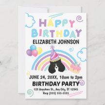 Invitación de Cumpleaños de Parti Poodle