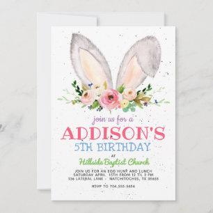 Invitación de cumpleaños de Pascua, cumpleaños de 