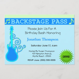 Invitación de cumpleaños de paso entre bastidores