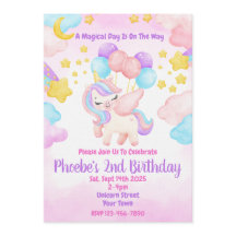 Invitación de Cumpleaños de Pastel de Arcoíris de