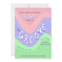 Invitación de cumpleaños de Pastel Lets Groove Gir