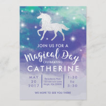 Invitación de cumpleaños de Pastel Unicornio