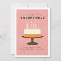 Invitación de cumpleaños de pasteles clásicos en r