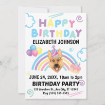 Invitación de Cumpleaños de Pastor Alemán