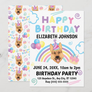 Invitación de Cumpleaños de Pastor Alemán