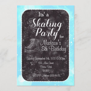 Invitación de cumpleaños de patinaje artístico