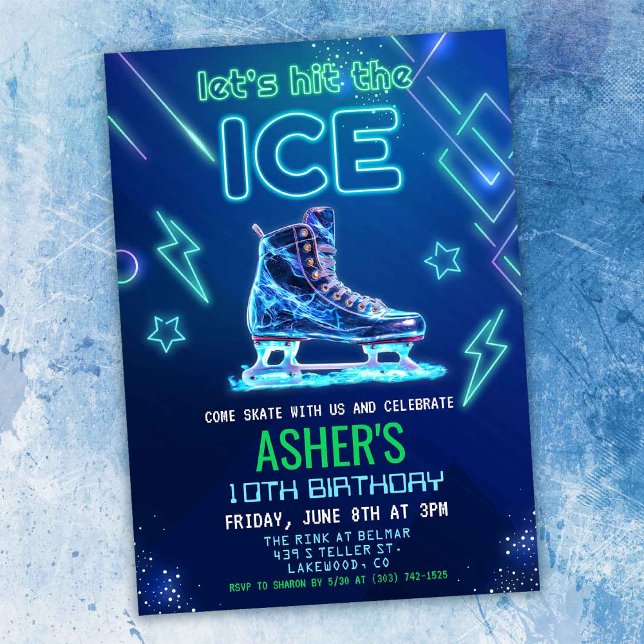 Invitación de cumpleaños de patinaje sobre hielo c (Subido por el creador)
