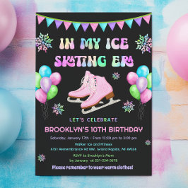 Invitación de cumpleaños de patinaje sobre hielo d