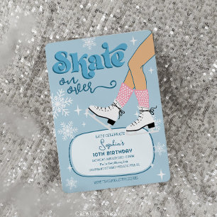 Invitación de cumpleaños de patinaje sobre hielo F