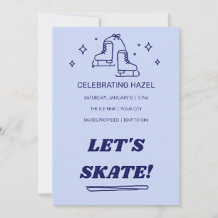 Invitación de cumpleaños de patinaje sobre hielo o