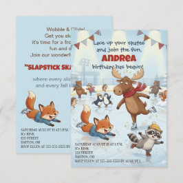 Invitación de cumpleaños de patinaje sobre hielo S