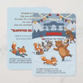 Invitación de cumpleaños de patinaje sobre hielo S
