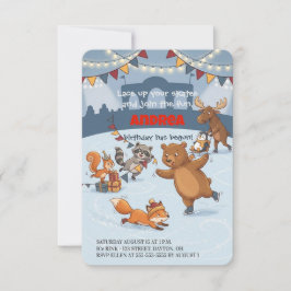 Invitación de cumpleaños de patinaje sobre hielo S