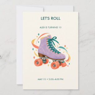 Invitación de cumpleaños de patinaje sobre ruedas 