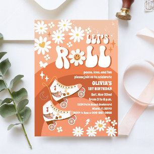 Invitación de cumpleaños de patinaje sobre ruedas 