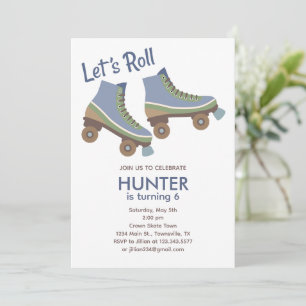 Invitación de cumpleaños de patinaje sobre ruedas