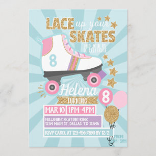 Invitación de cumpleaños de patinaje sobre ruedas 