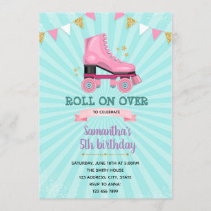 Invitación de cumpleaños de patinaje sobre ruedas