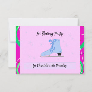 Invitación de cumpleaños de patines de hielo