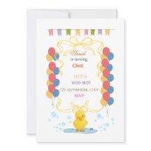 Invitación de cumpleaños de patito adorable para n