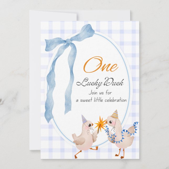Invitación de cumpleaños de pato  (Anverso)