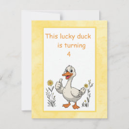 Invitación de cumpleaños de Pato Afortunado para d