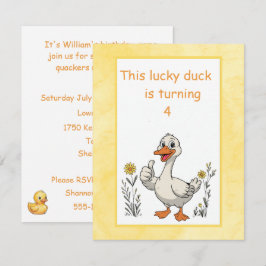 Invitación de cumpleaños de Pato Afortunado para d