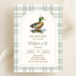 Invitación de cumpleaños de pato de cola verde Pat