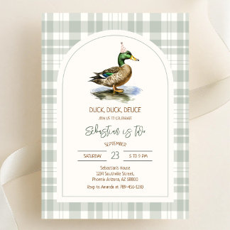 Invitación de cumpleaños de pato de cola verde Pat