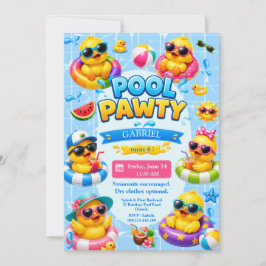 Invitación de cumpleaños de pato para fiesta en pi