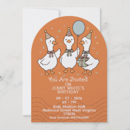 Invitación de cumpleaños de patos | Animal lindo 