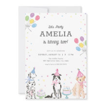 Invitación de cumpleaños de pawty Pastel