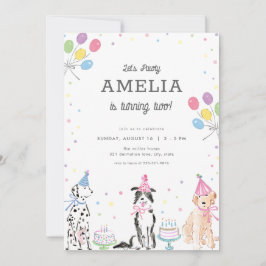 Invitación de cumpleaños de pawty Pastel