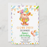 invitación de cumpleaños de payaso lindo