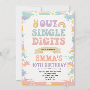 Invitación de cumpleaños de paz de un solo dígito