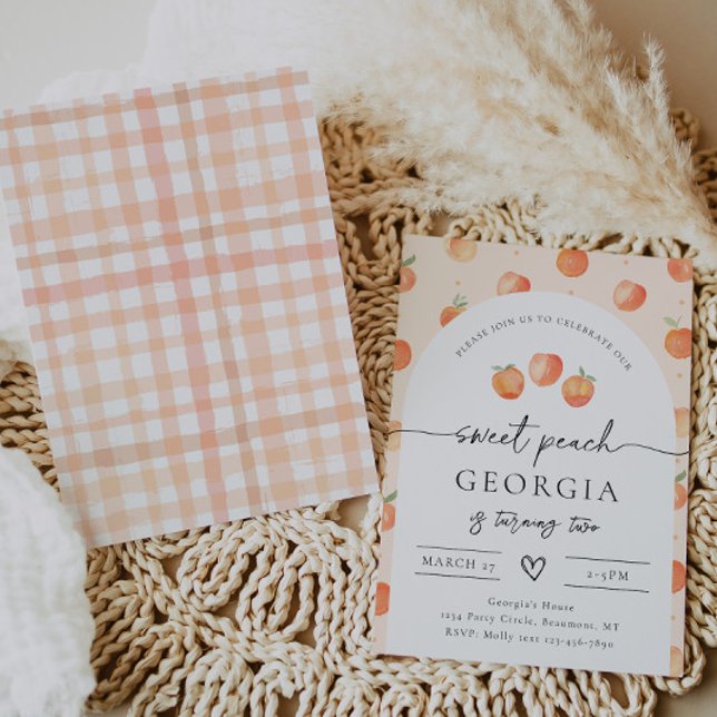 Invitación de cumpleaños de Peach | Peach de acuar (Subido por el creador)