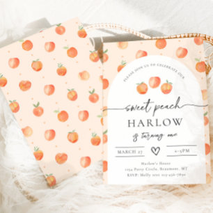 Invitación de cumpleaños de Peach   Peach Dulce