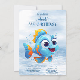 Invitación de cumpleaños de peces azules