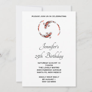 Invitación de cumpleaños de peces Koi japoneses ne