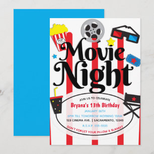 Invitación de Cumpleaños de Película Evento de Cin