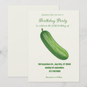 Invitación de cumpleaños de pepinillos y pepino F