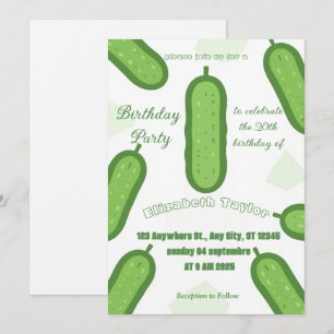 Invitación de cumpleaños de pepinillos y pepino F