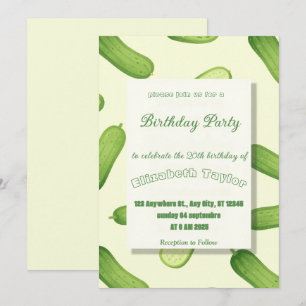 Invitación de cumpleaños de pepinillos y pepino F