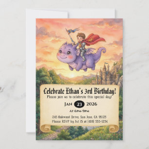 Invitación de cumpleaños de pequeño caballero mont