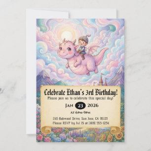 Invitación de cumpleaños de pequeño caballero mont
