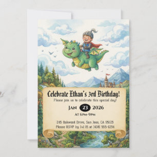 Invitación de cumpleaños de pequeño caballero mont