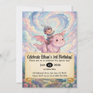 Invitación de cumpleaños de pequeño caballero mont