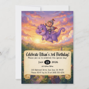 Invitación de cumpleaños de pequeño caballero mont