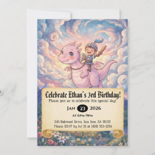 Invitación de cumpleaños de pequeño caballero mont